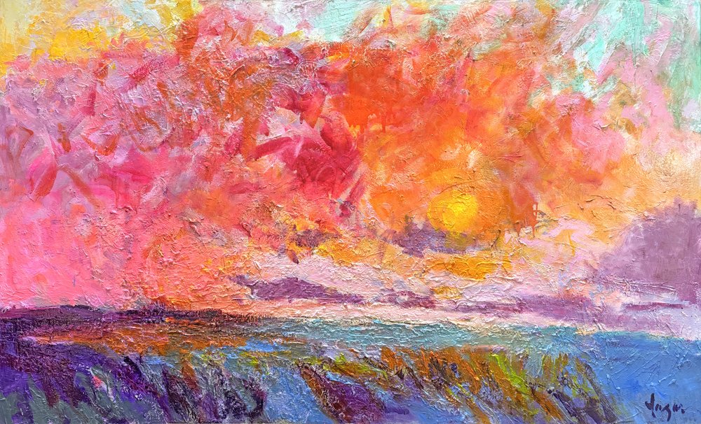 Panorama marino con tramonto dai colori vivaci da Dorothy Fagan