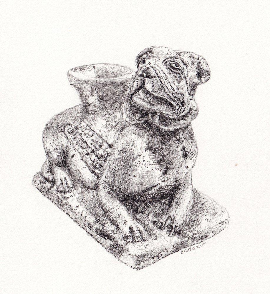 Affascinante statua di bulldog da EC Mazur