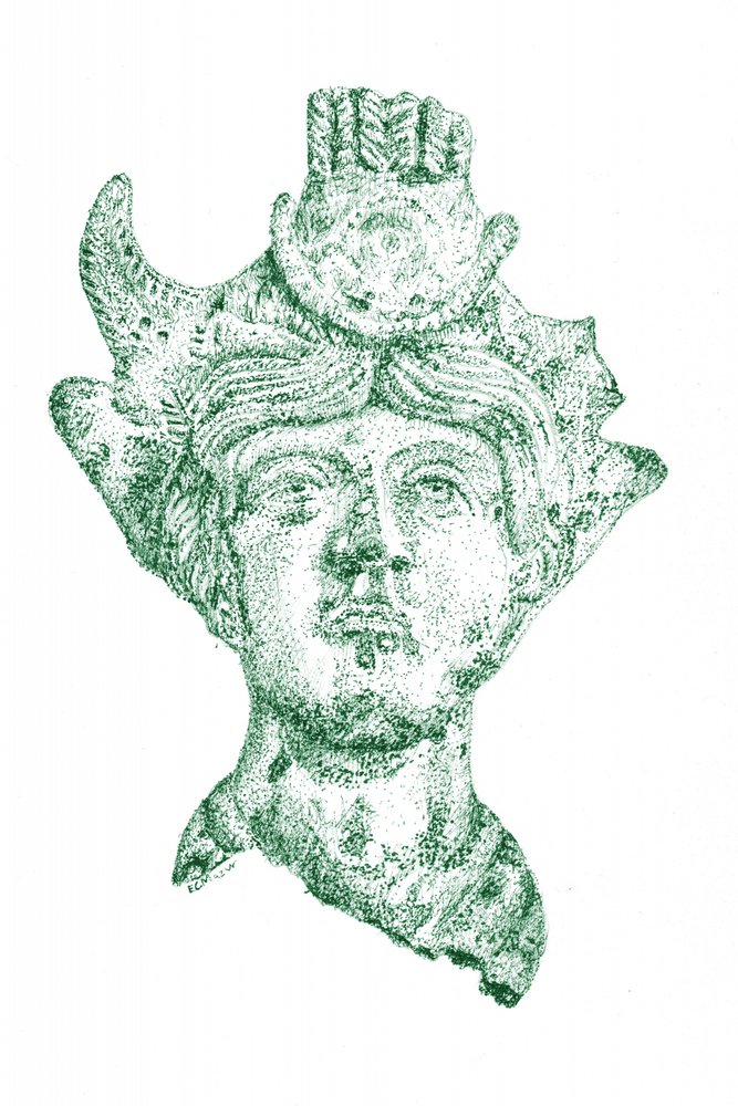 Busto di dea incoronata da EC Mazur
