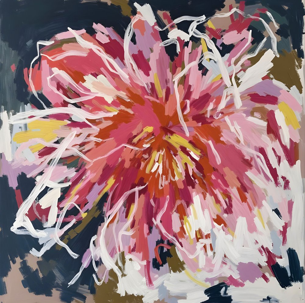 Fioritura astratta dai colori vivaci da Edie