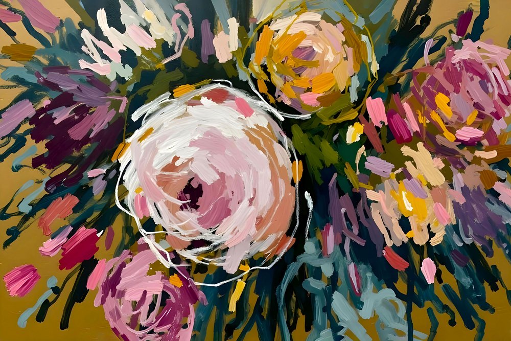 Fiori astratti dai colori vivaci da Edie