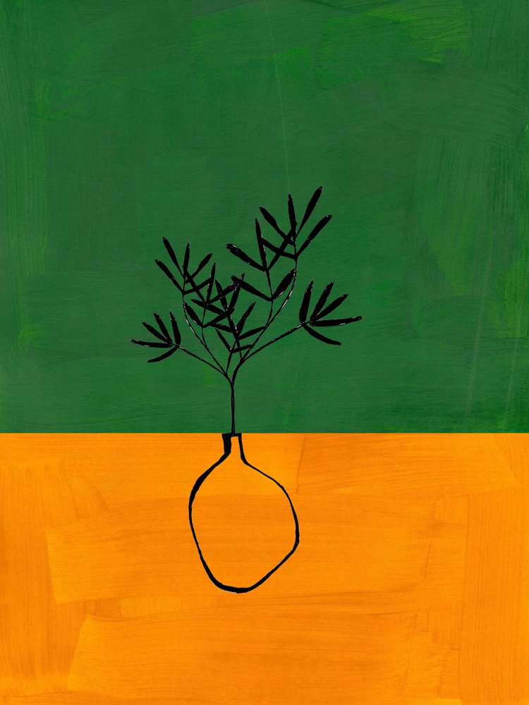 Pianta verde e arancione (astratto) da Ejaaz Haniff
