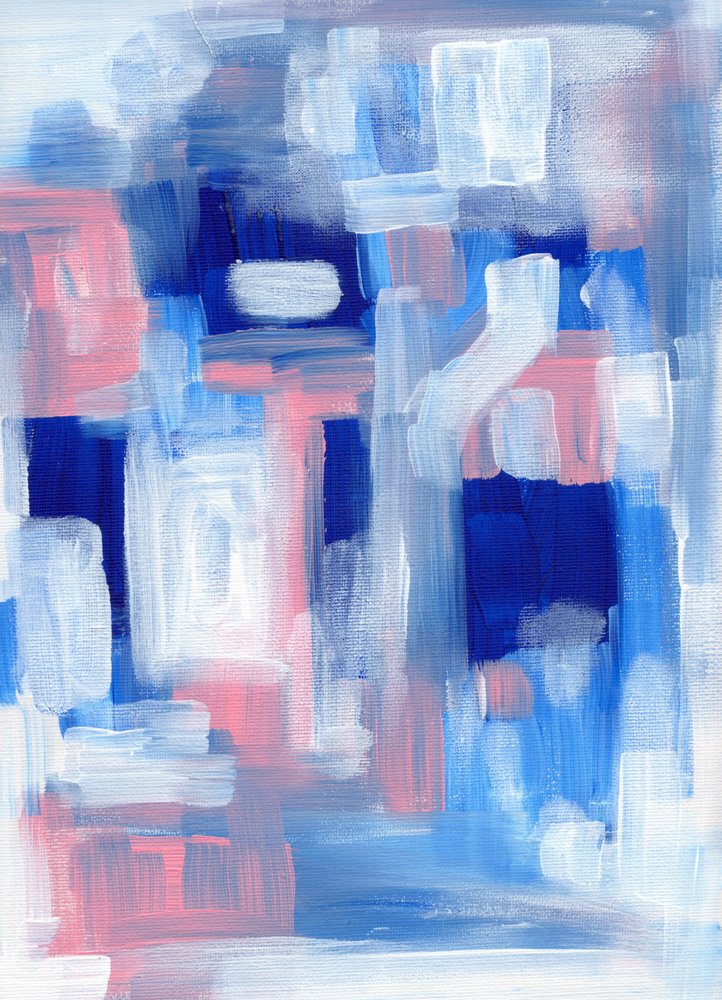 Blu vivace, rosa, astratto da Ejaaz Haniff