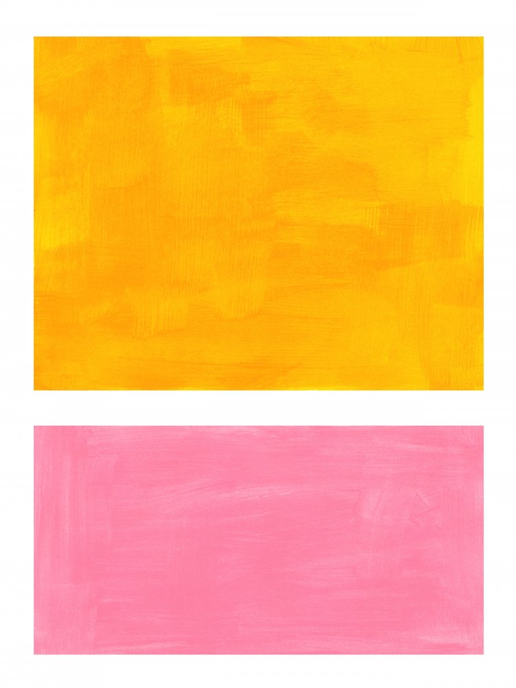 Pennellate vivaci di giallo e rosa da Ejaaz Haniff