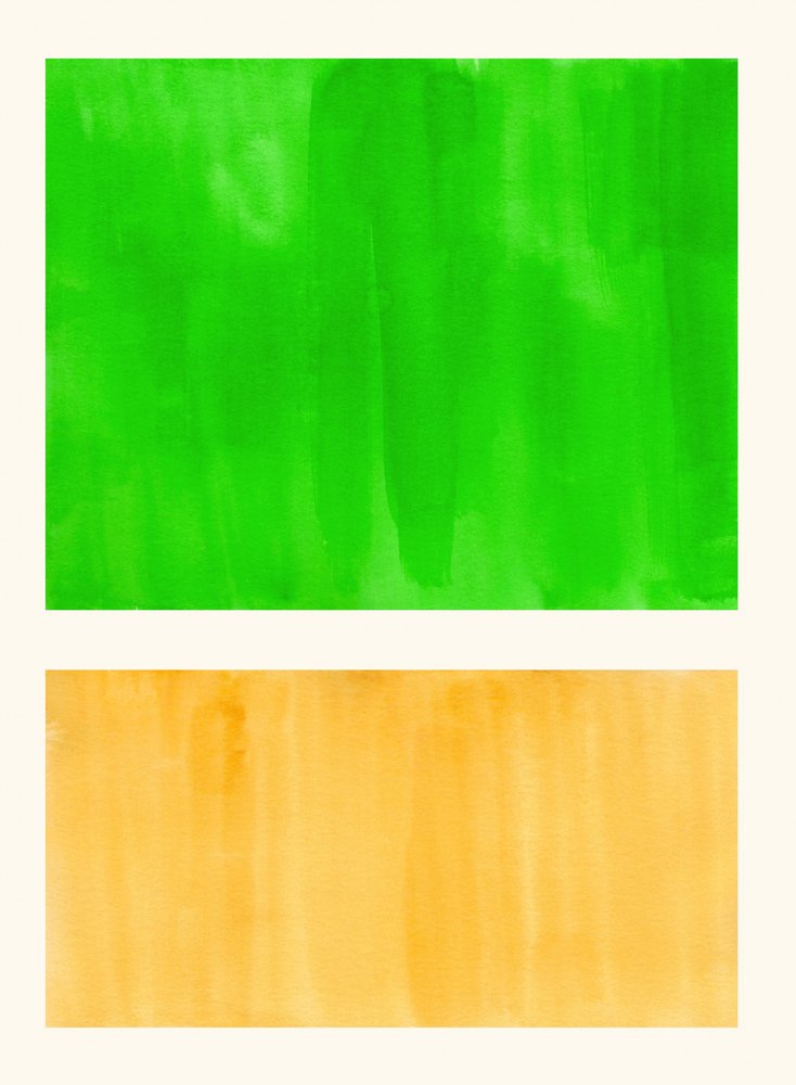 Verde vivido, arancione, astratto da Ejaaz Haniff