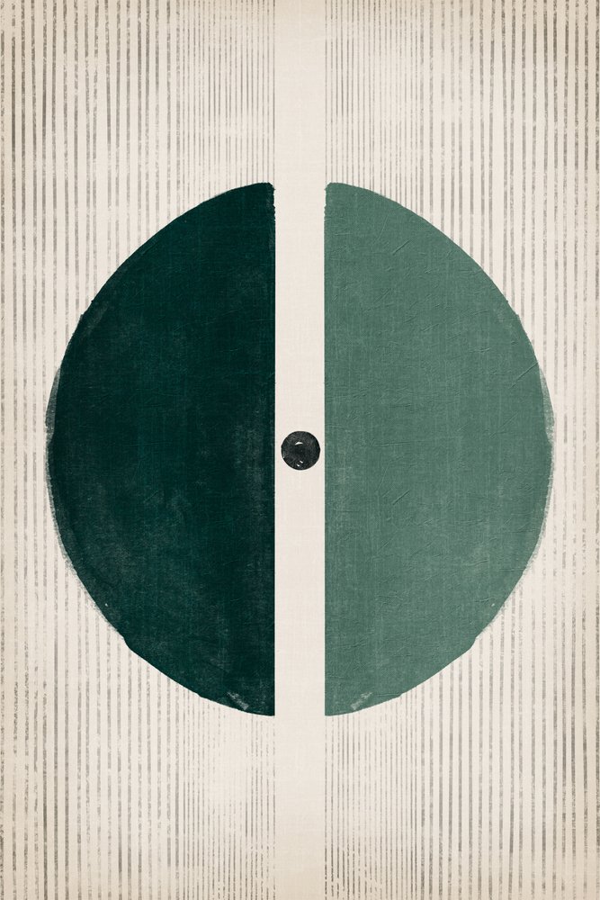 Cerchio verde diviso in stile minimalista da Ema Paraschiv