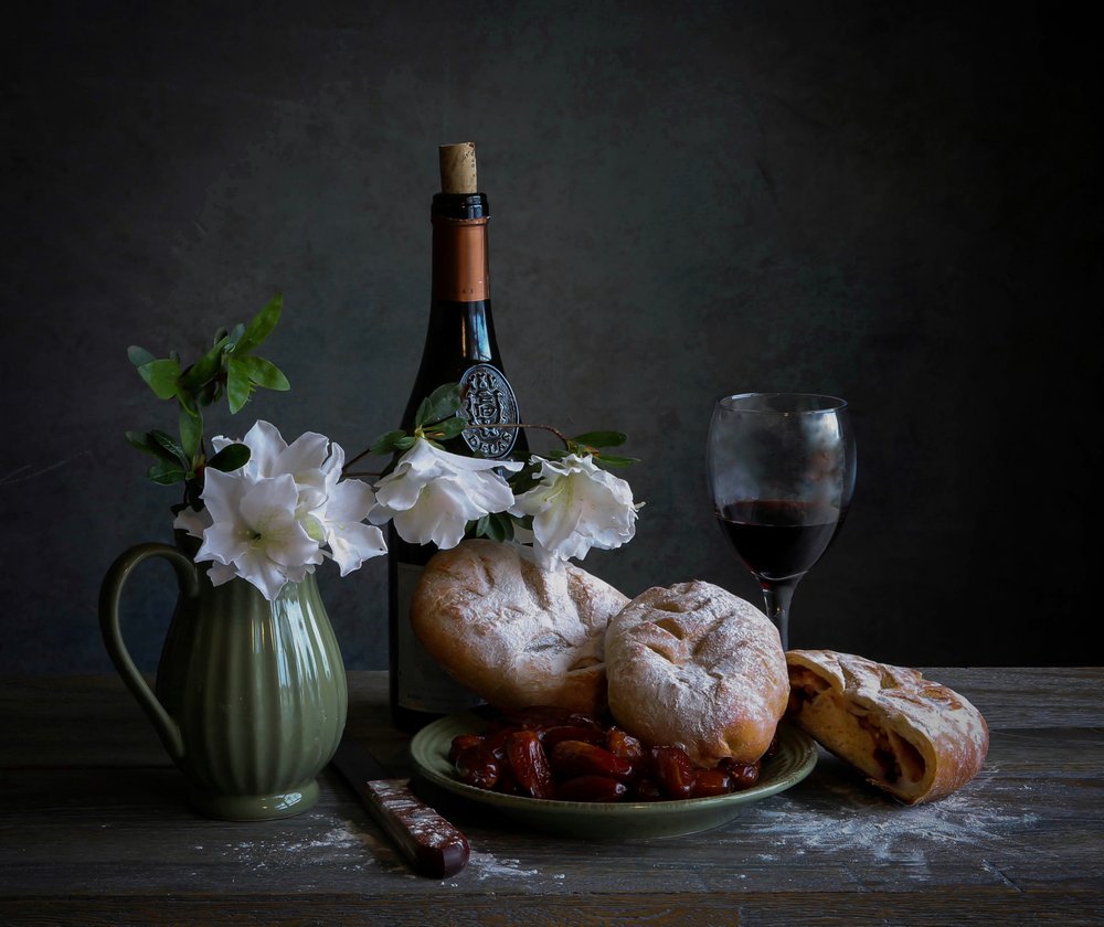 Vino e pane rustici da Fangping Zhou