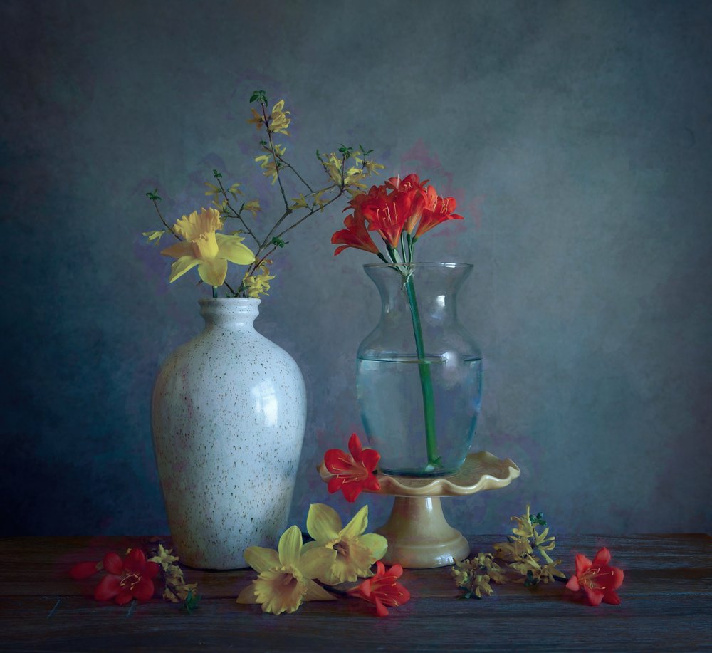 Vasi con fiori primaverili da Fangping Zhou