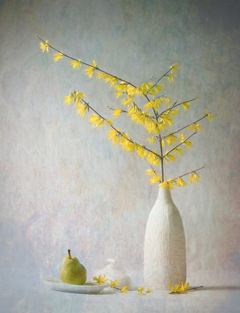 Fiori gialli e pera da Fangping Zhou