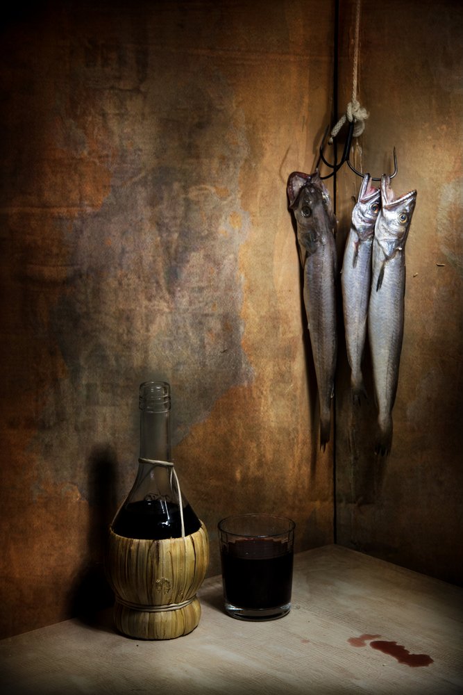 Pesce e vino alla contadina da Felice Angelino