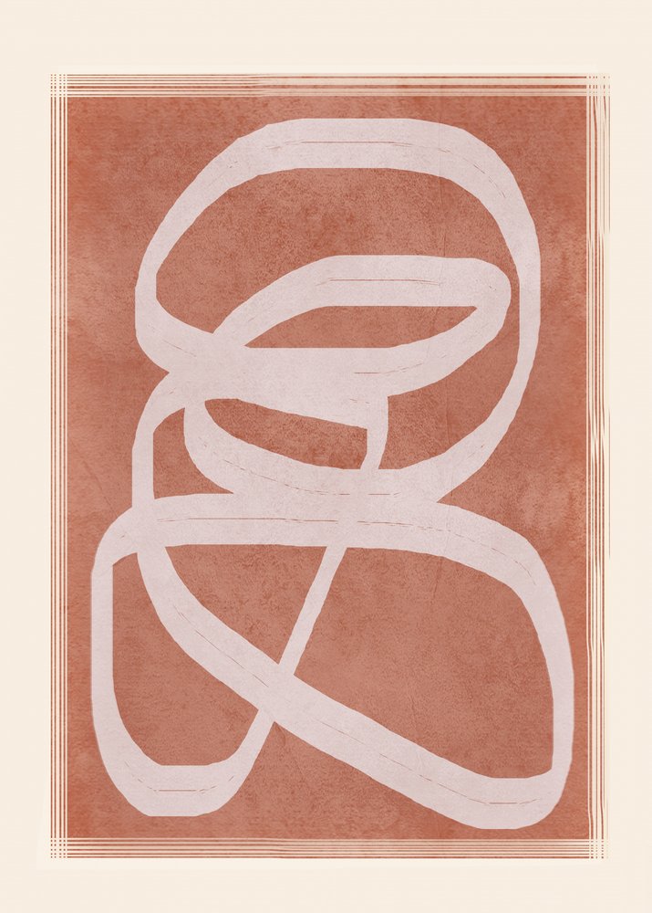Anelli astratti in terracotta da Flow Line