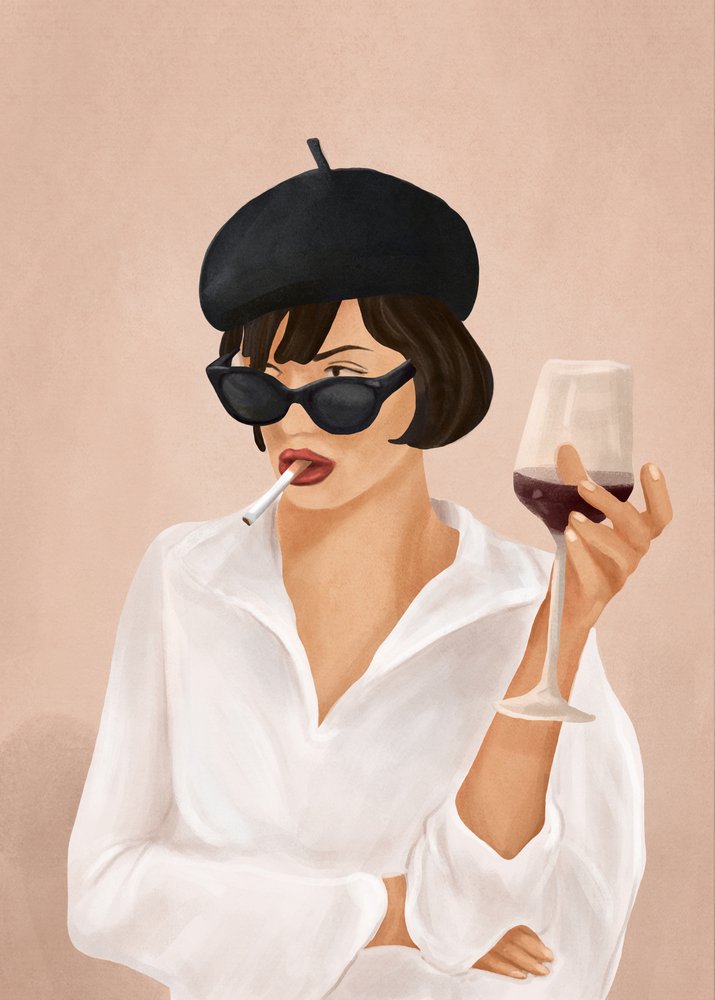 Una donna elegante in smoking da Flow Line