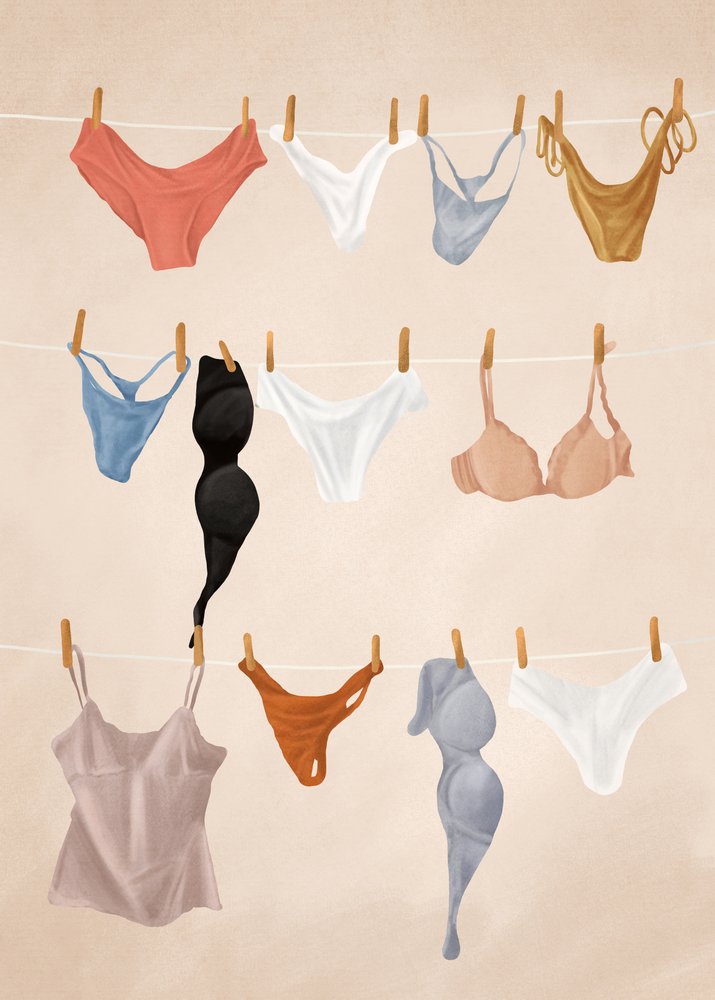 Lingerie stesa ad asciugare da Flow Line