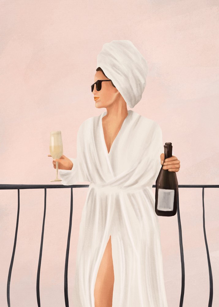Mattinata di lusso con champagne sul balcone da Flow Line