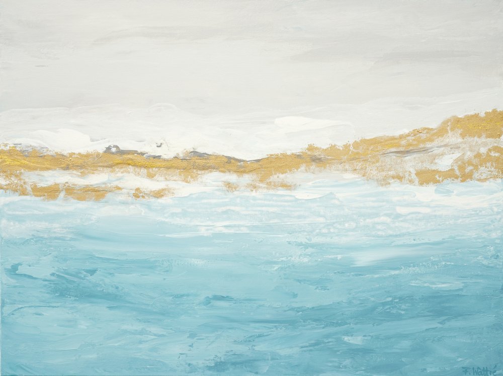 Paesaggio marino astratto "Blue Gold" da Françoise Wattré