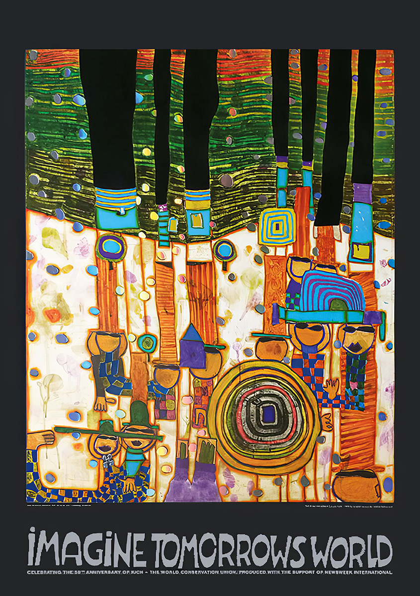 Immagina il mondo di domani (versione arancione) da Friedensreich Hundertwasser