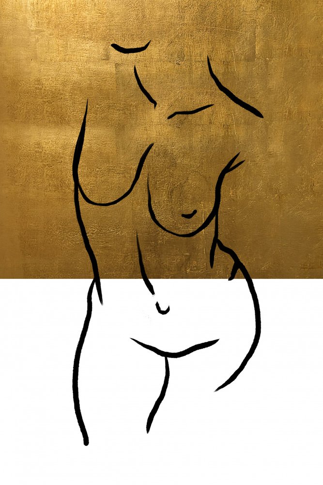 Disegno al tratto "Golden Nude" da Fun Qui