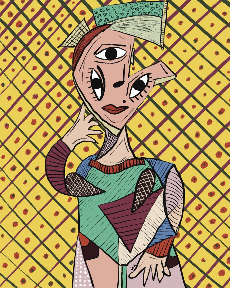 Ritratto cubista dai colori vivaci da GIovanna Gil Alves