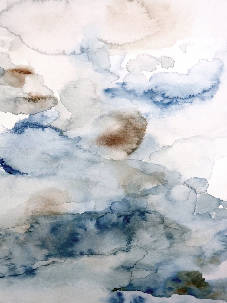 Cielo astratto blu e marrone da Gemma Bardot