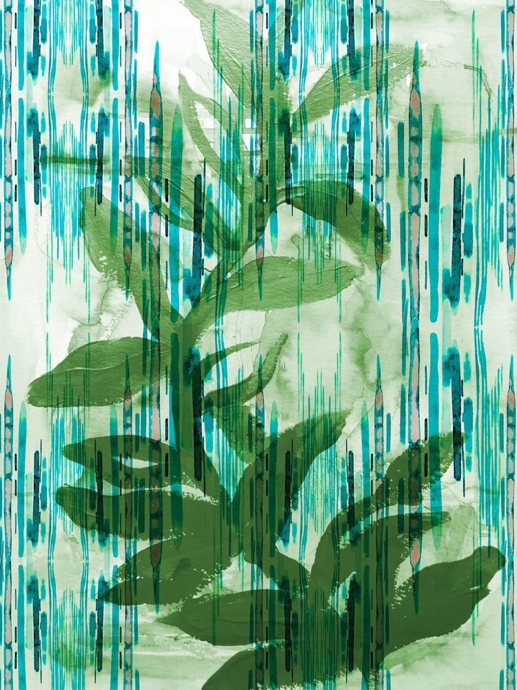 Righe verde acqua botaniche da Gemma Bardot
