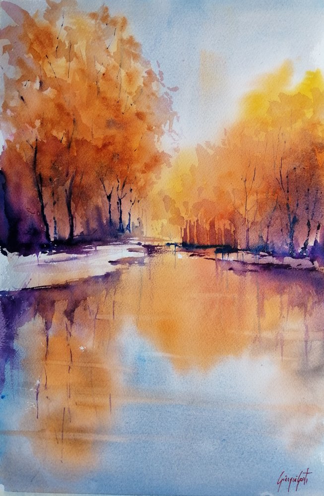 Il bagliore autunnale del fiume da Giorgio Gosti