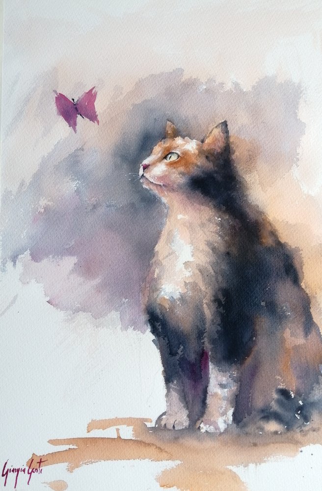 Il gatto curioso e la farfalla da Giorgio Gosti