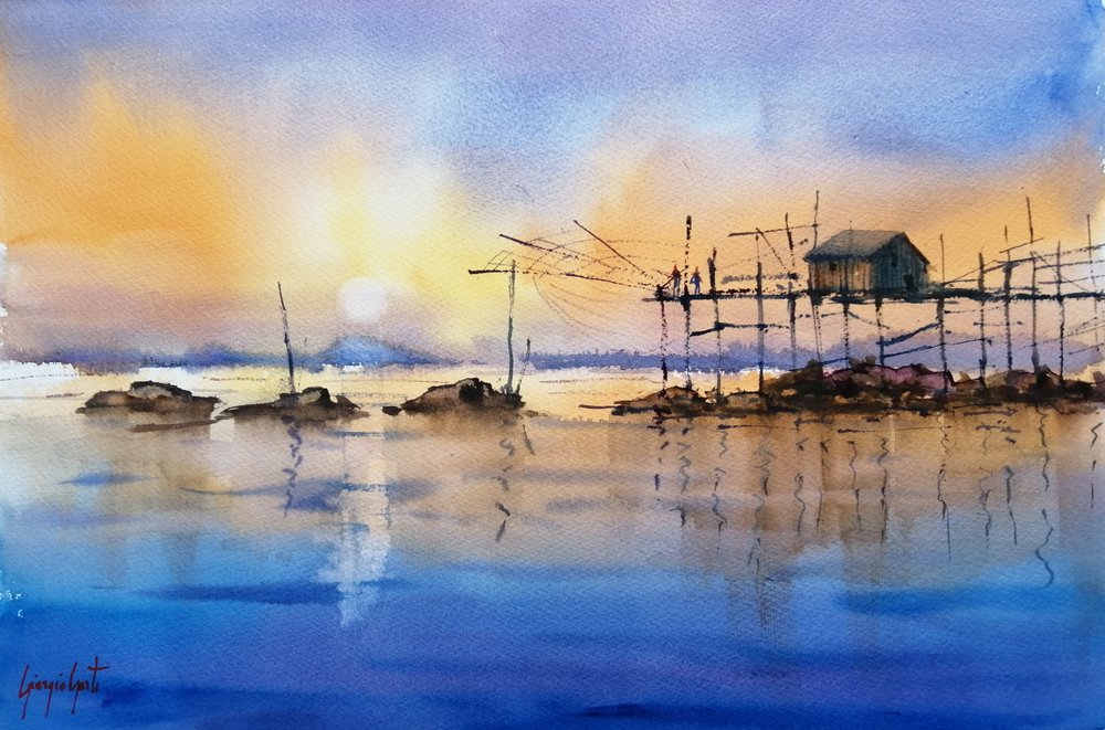 Capanna di pesca "Golden Hour" da Giorgio Gosti