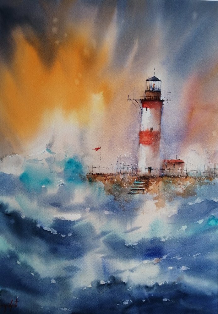 Faro Tempesta Dorata da Giorgio Gosti