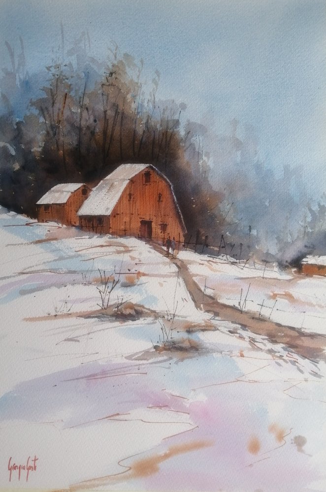 Fienile di campagna innevato da Giorgio Gosti