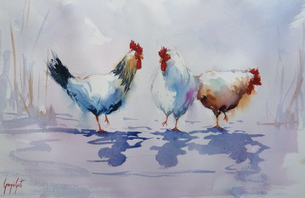 Tre galline da cortile da Giorgio Gosti