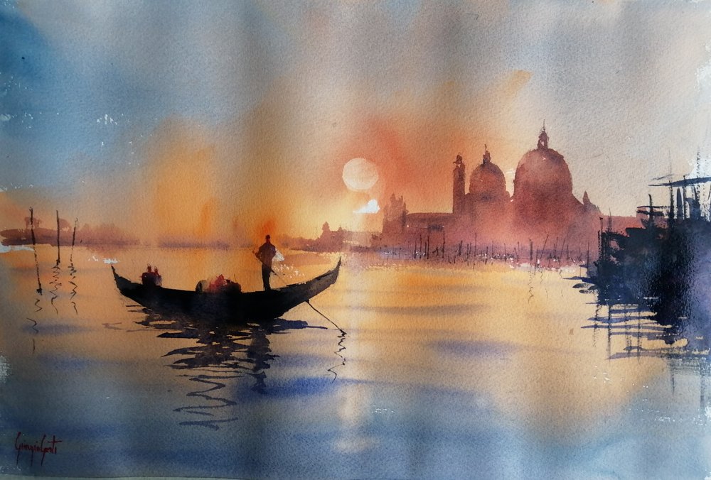Gondola al tramonto a Venezia da Giorgio Gosti