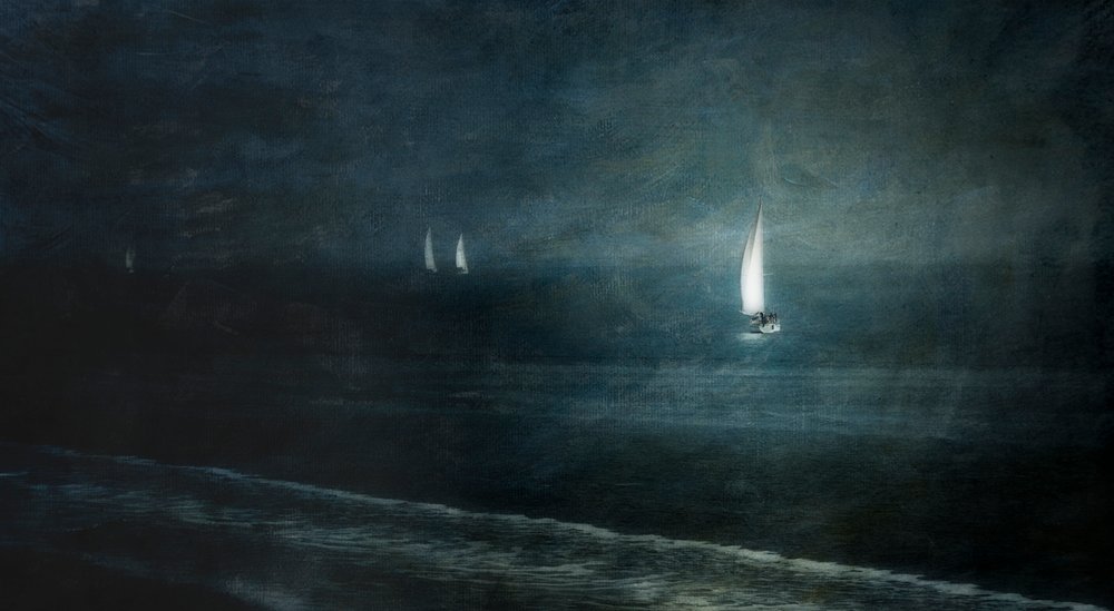 Barche a vela di notte da Greetje van Son
