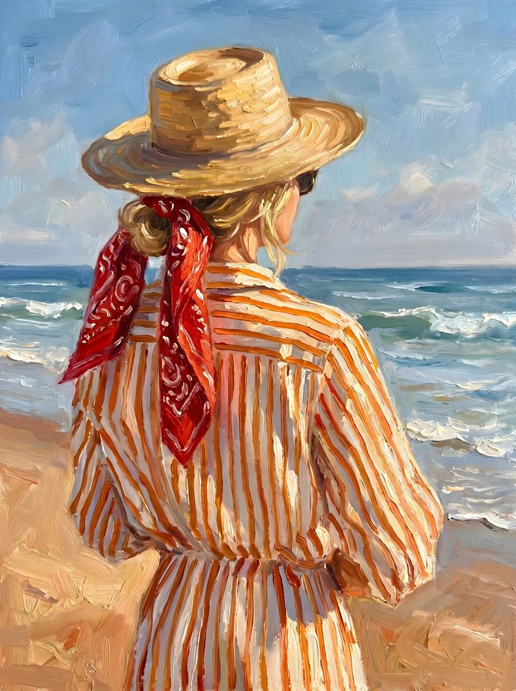 Giornata in spiaggia con il cappello di paglia da HUGO