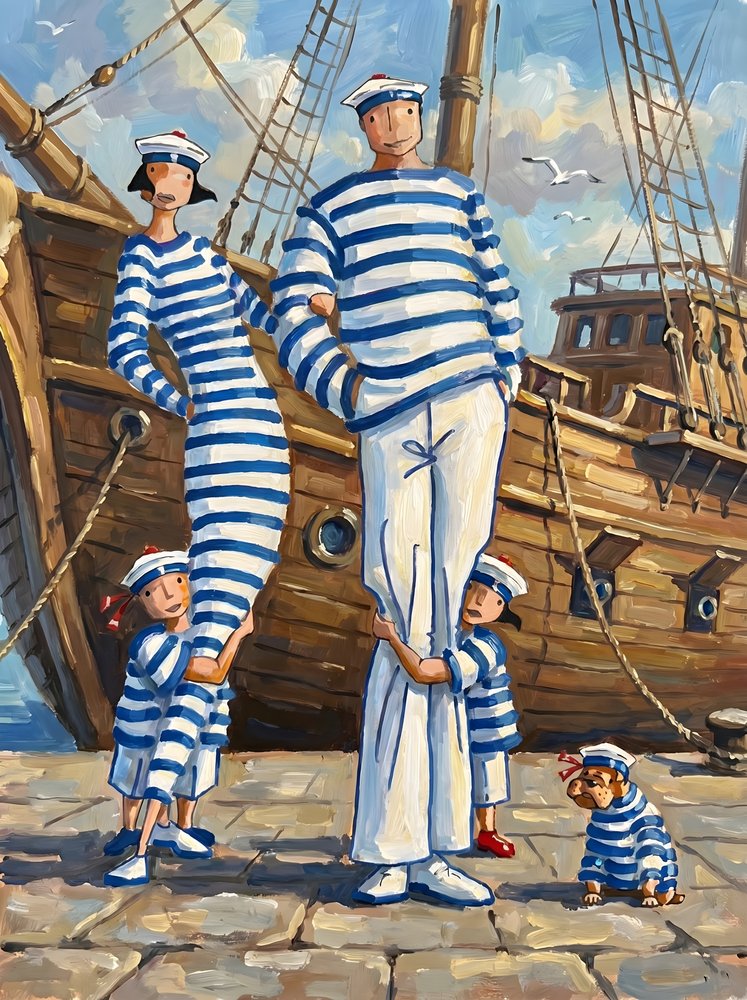 La famiglia dei marinai a righe da HUGO