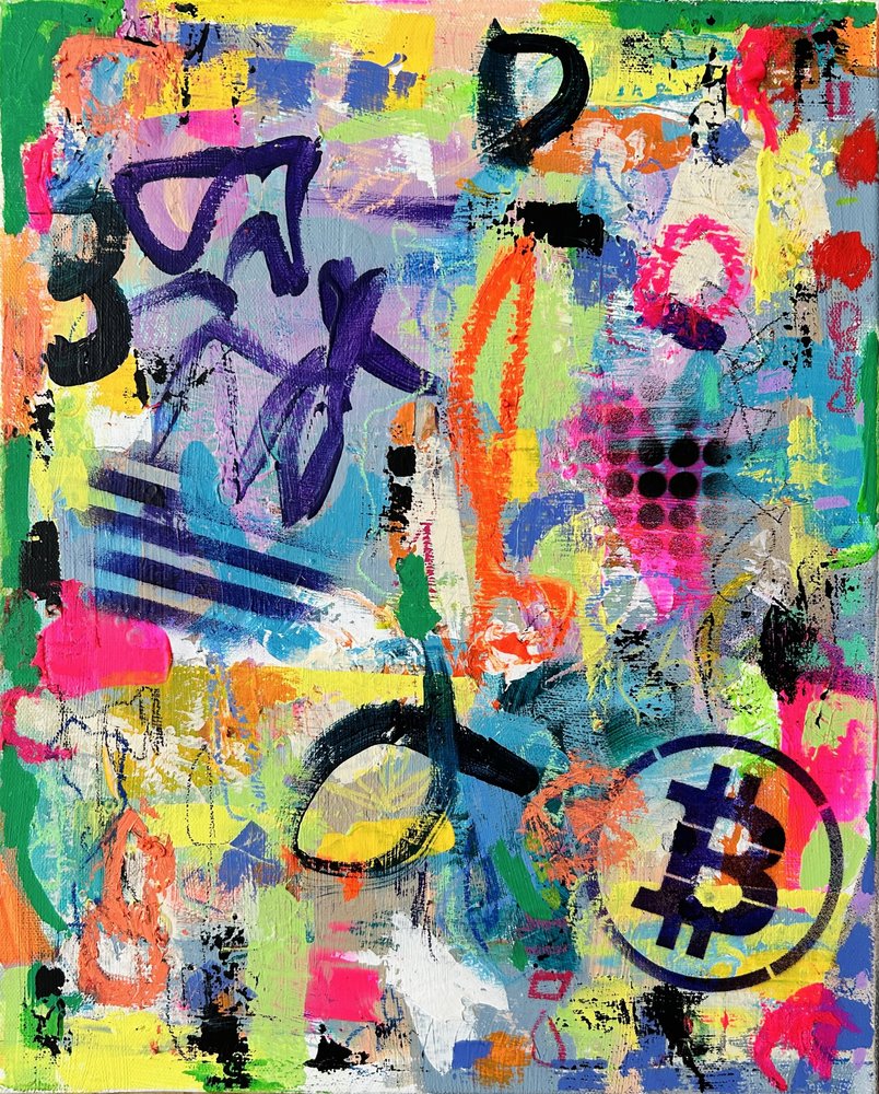 Graffiti vivaci sul Bitcoin da Irene Chua