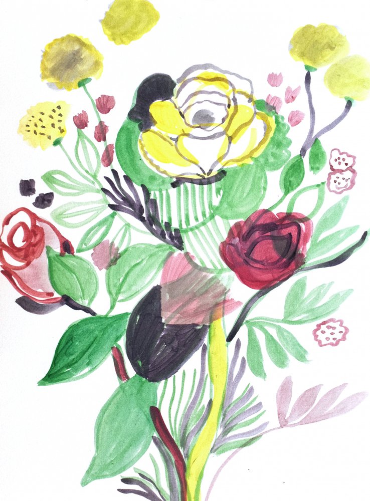 Bouquet floreale dai colori vivaci da Iria Fernandez