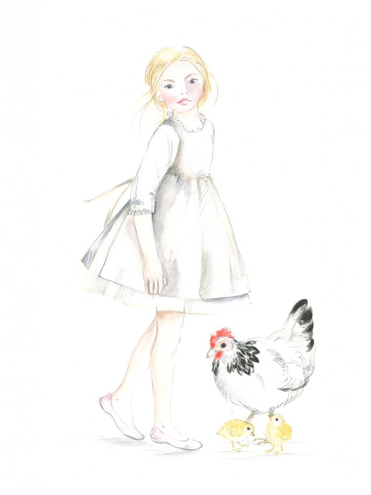 Bambino con gallina e pulcini, Pasqua 26 da Isabelle Brent