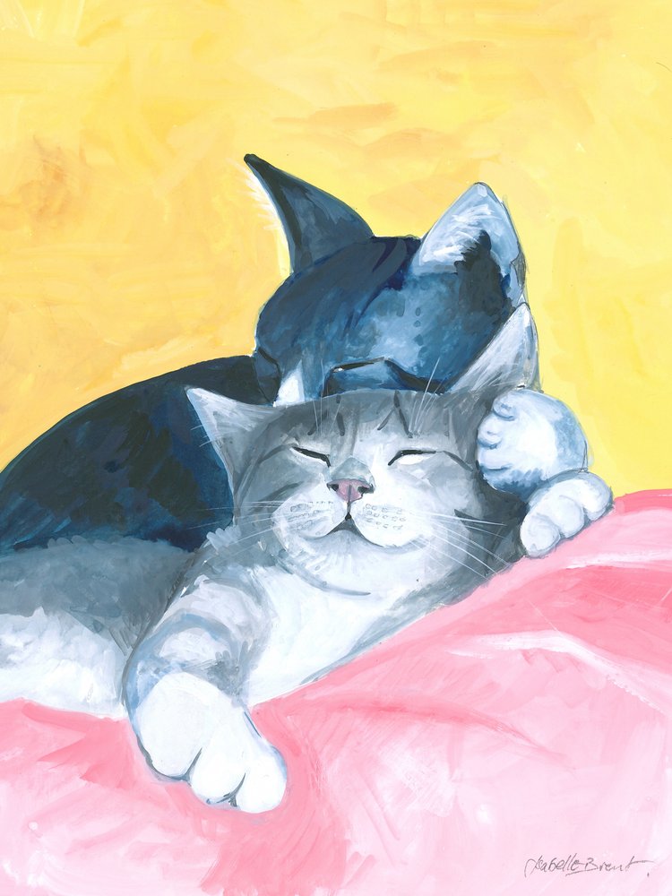 Gatti in siesta astratti da Isabelle Brent