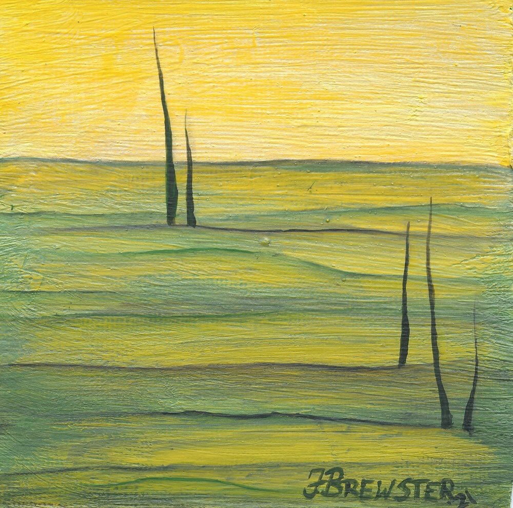 Cielo dorato, paesaggio verde da Janine Brewster