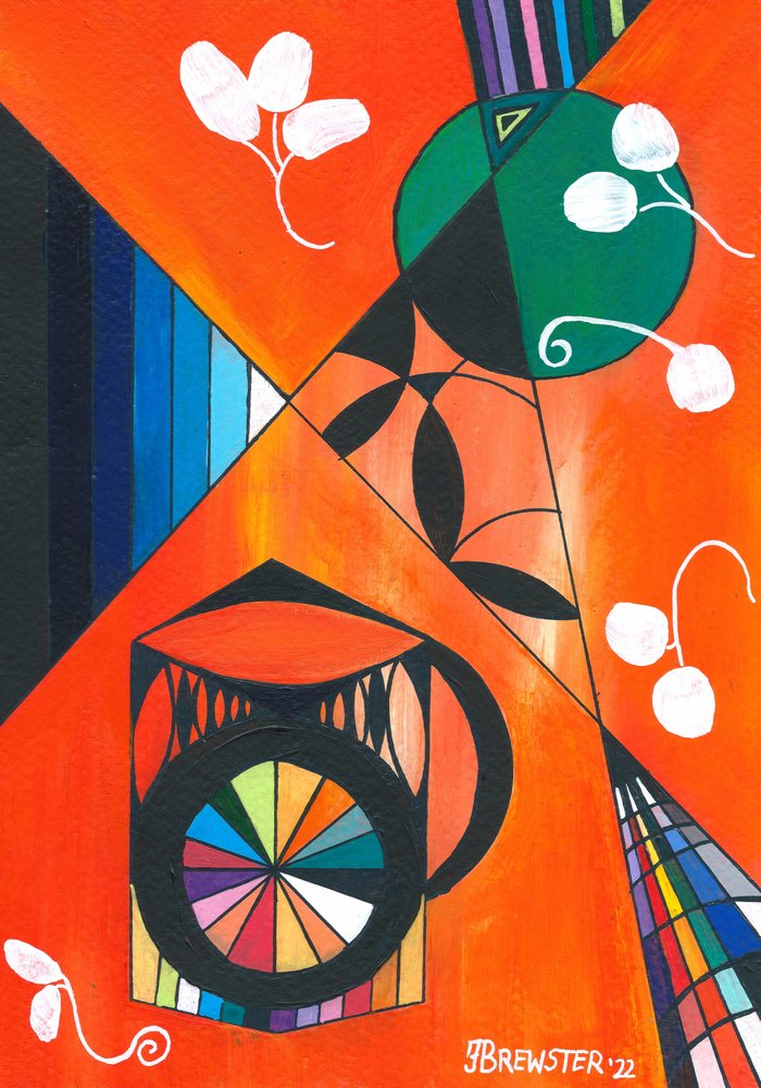 Composizione geometrica vivace da Janine Brewster