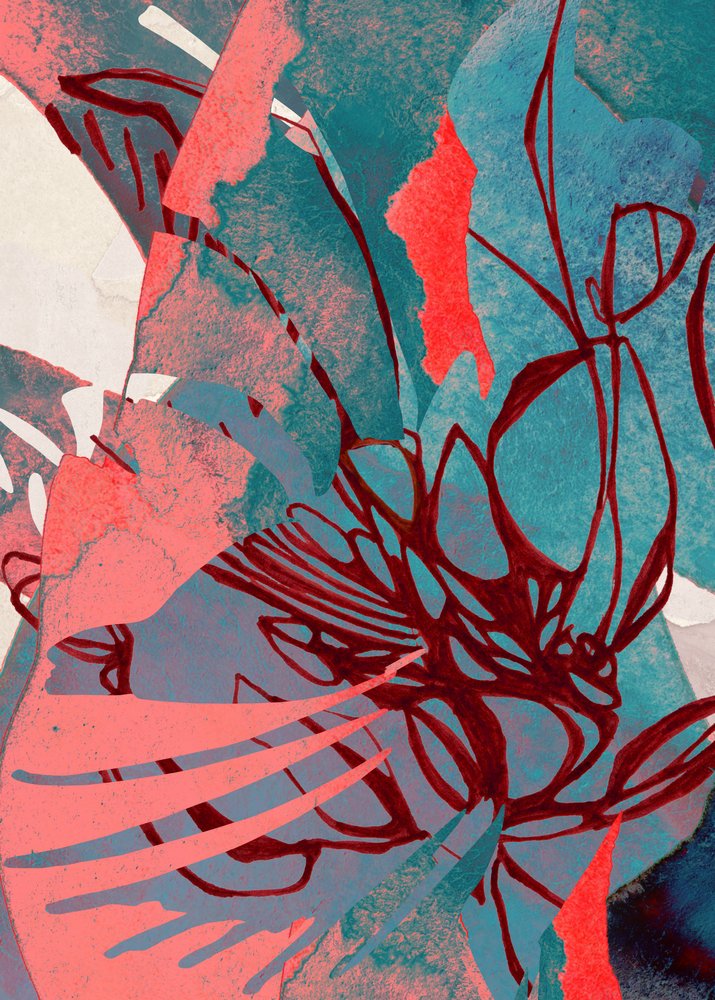 Coral Teal Organic Flow da Jenja Braun