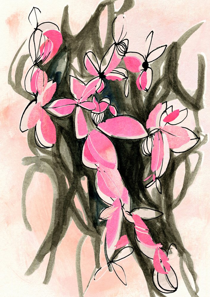 Fiori astratti rosa da Jenja Braun