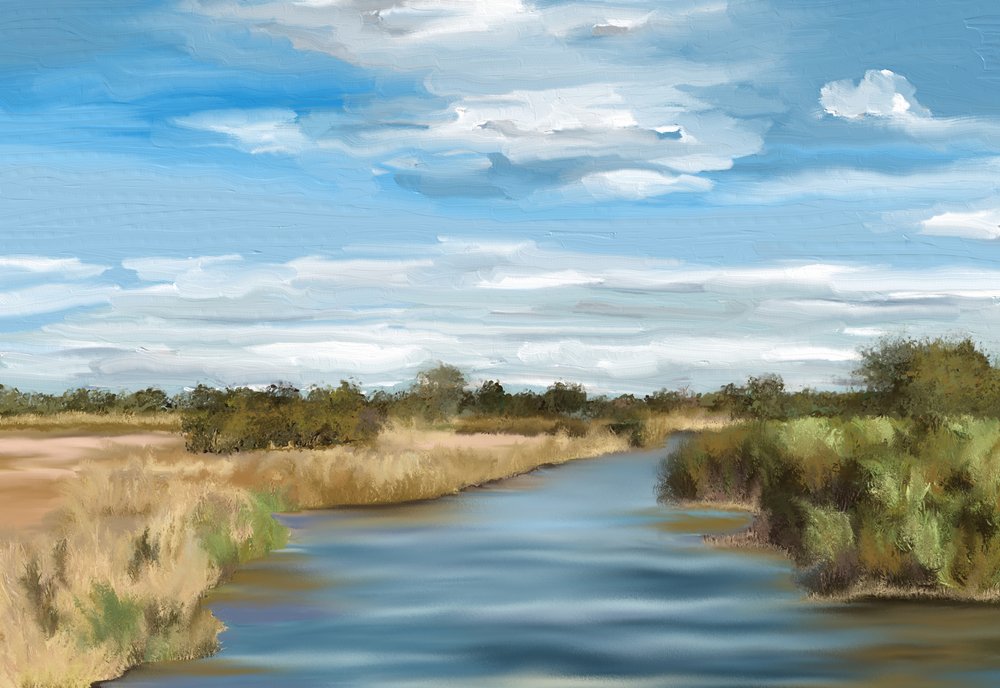 Paesaggio fluviale tranquillo da Jenna Alheit