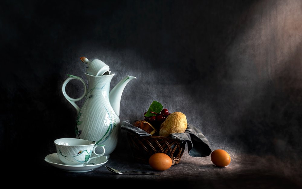 Natura morta con colazione rustica da Jie Fischer