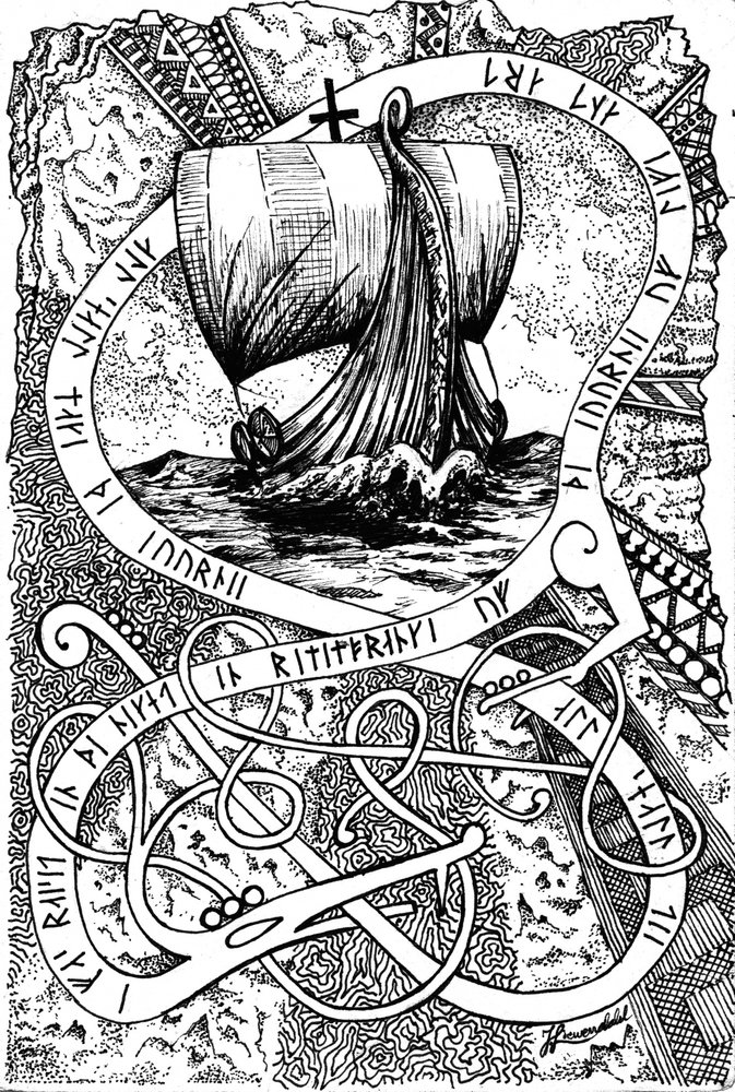 Nave vichinga runica da Johan Liewendahl