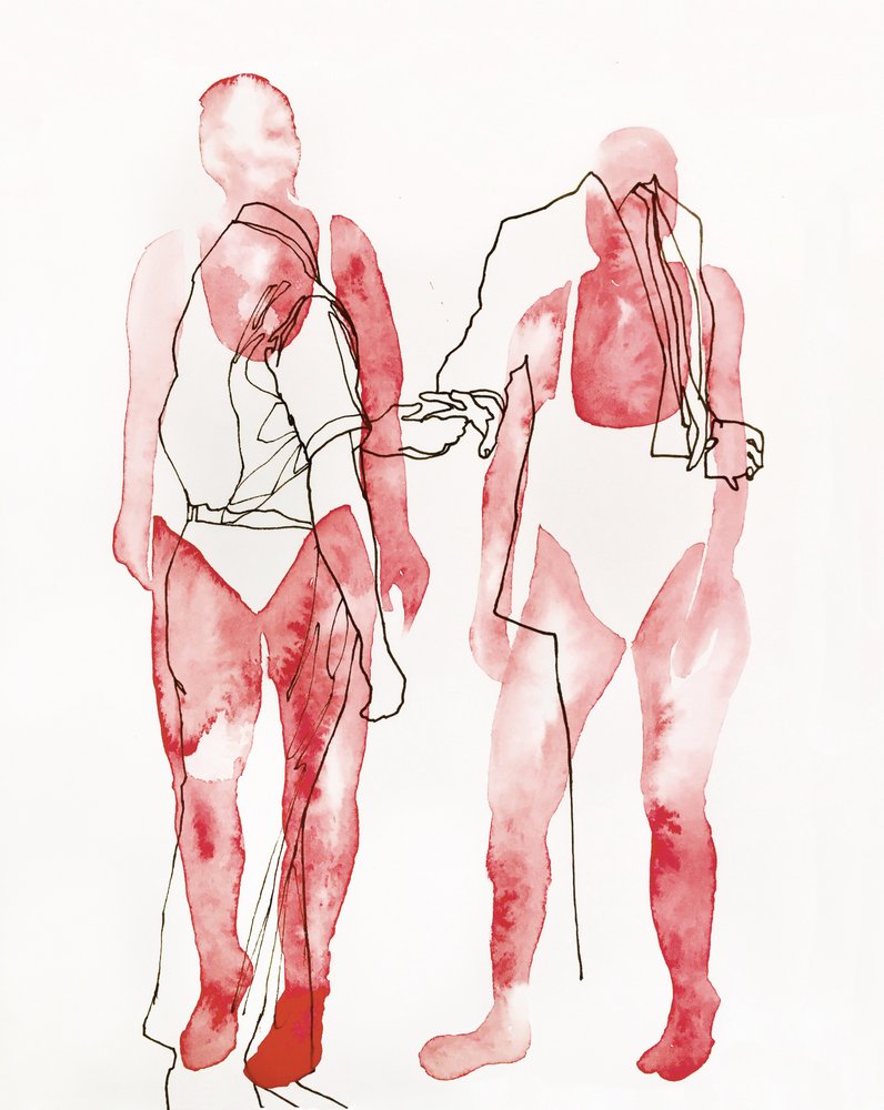 Figure rosse astratte da Joshua Hoskins