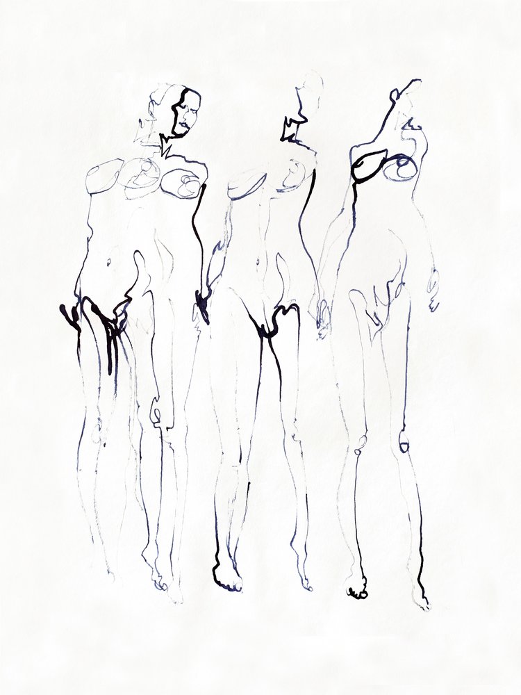 Tre figure eleganti da Joshua Hoskins
