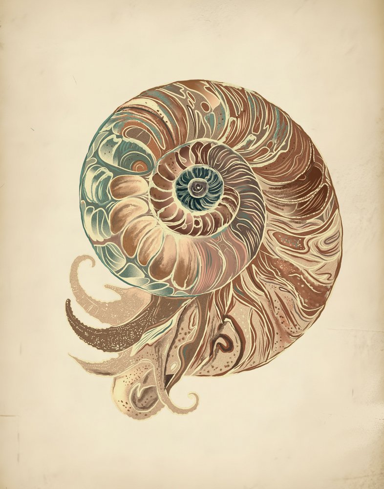 Elegante conchiglia di nautilus da Josie George