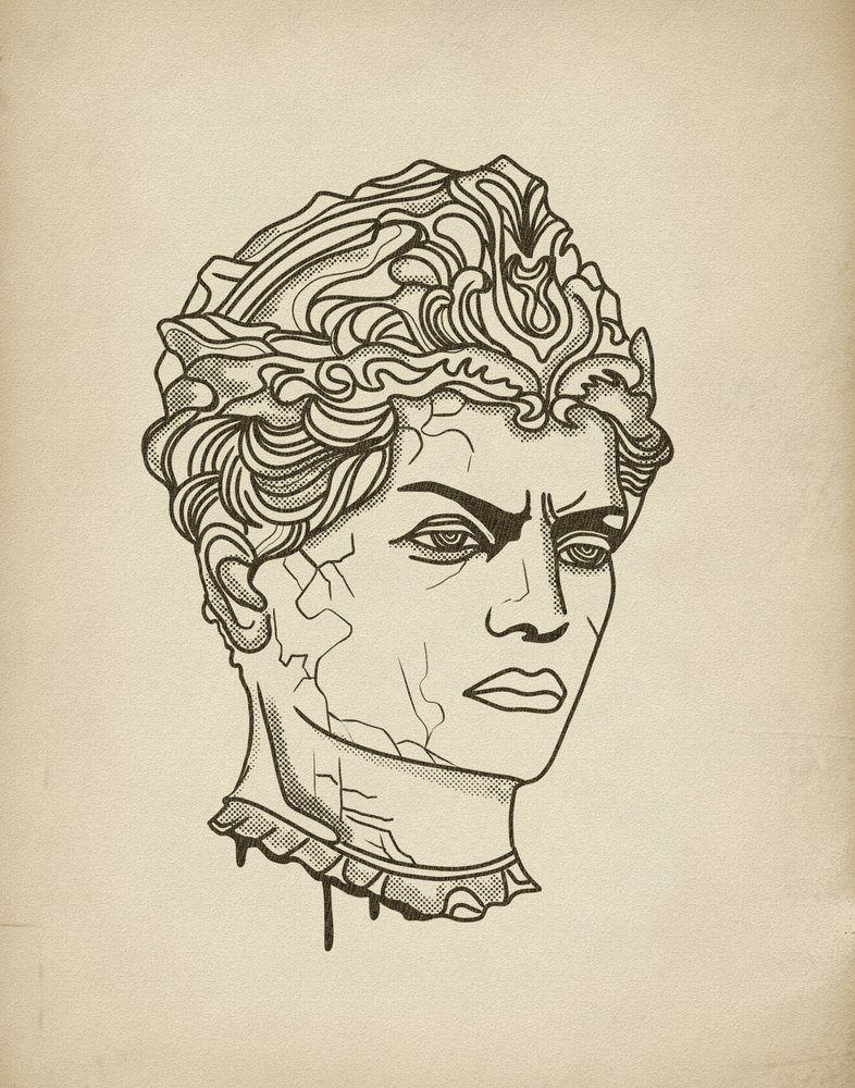 Busto di un feroce essere antico da Josie George