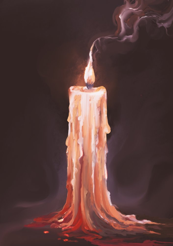 La fiamma di una candela che si scioglie da Josie George
